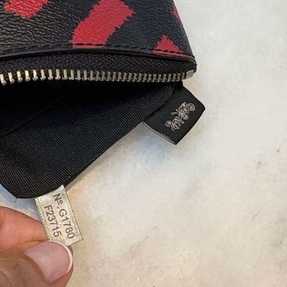 Coach Wild Plaid Saffiano Leather Corner Zip Wristlet - Picture 16 of 16